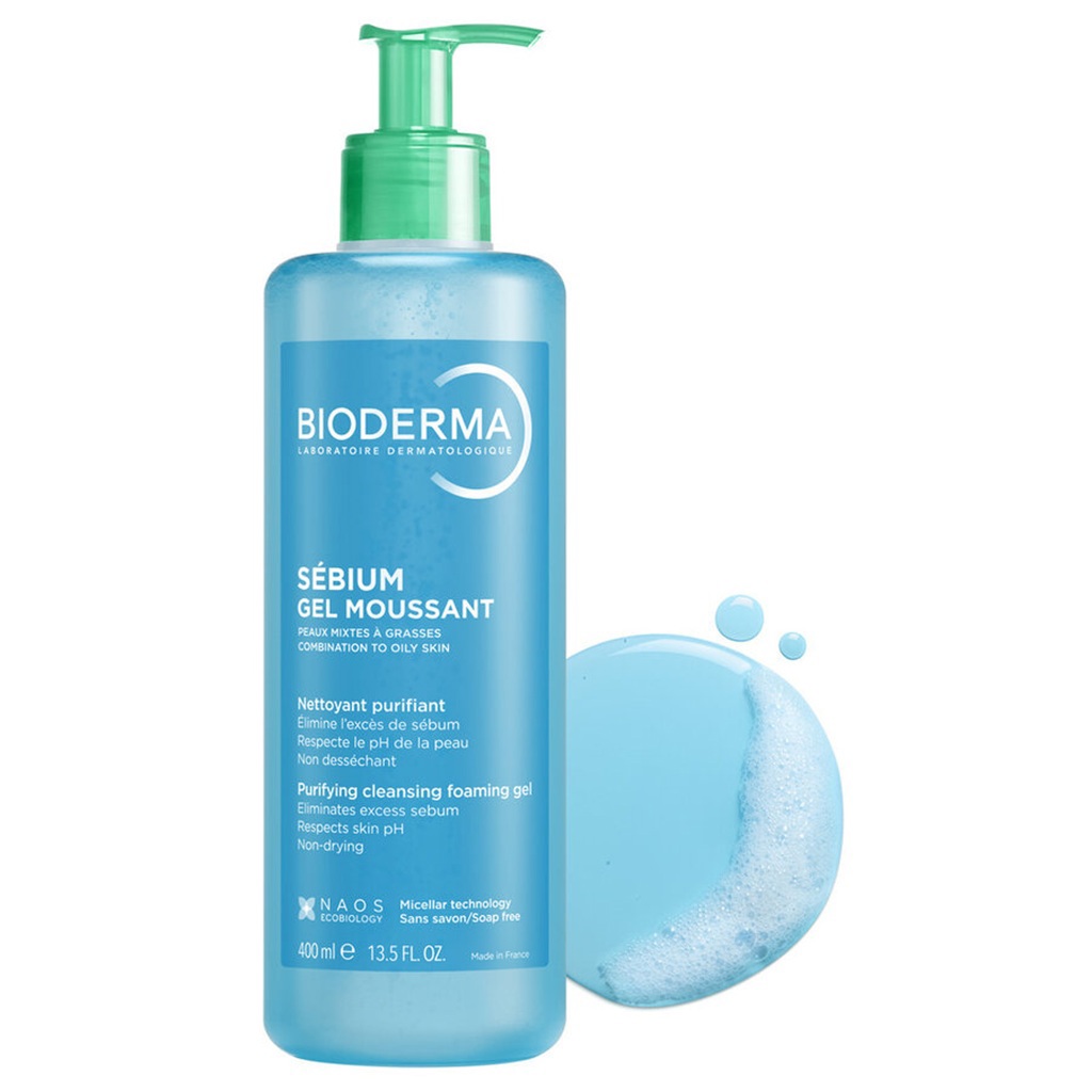 20abd860-9c1b-4c01-91df-847b8cede5db_View Bioderma Sébium Gel Moussant Purifying Foaming Cleanser for Combination to Oily Skin 400ml | UAE - Image 1