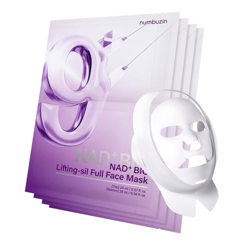 numbuzin-skincare-1-pack-4-sheets-no-9-nad-bio-lifting-sil-full-face-mask-set-43329843396829 Numbuzin No.9 NAD+ Bio Lifting-Sil Full Face Mask 4-Pack with Reusable Lifting Band – Anti-Aging, Firming & Skin Lifting Treatment UAE - Image 1